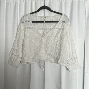 White Free People Peasant Top